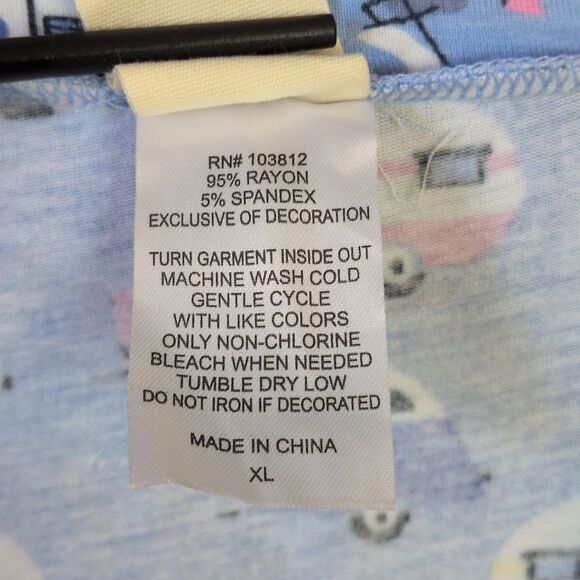 Nite Nite Munki Munki Blue RV Camper Travel Pajama Set Women's XL - Picture 4 of 8